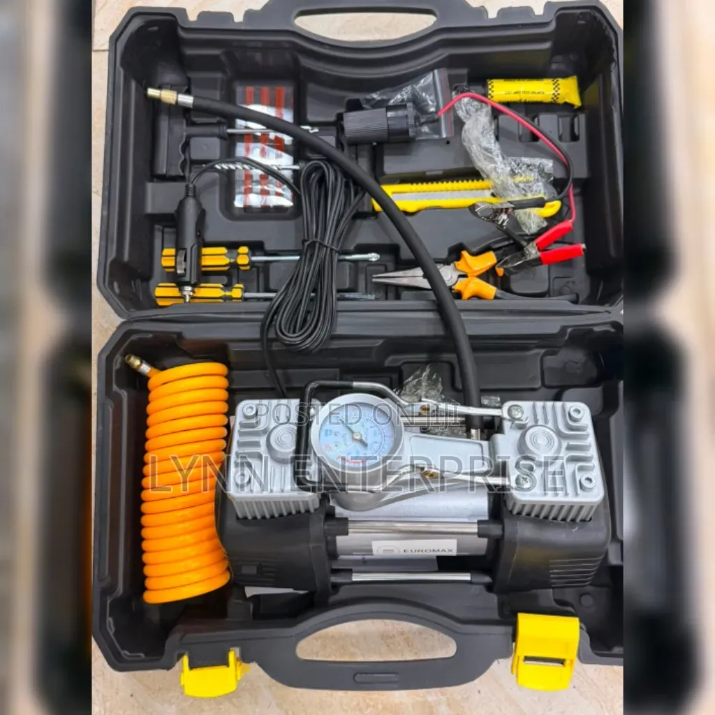 Portable 2-Cylinder Portable Air Compressor With Tools