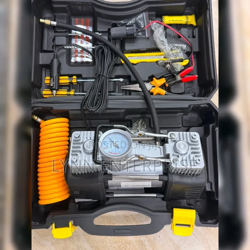 Portable 2-Cylinder Portable Air Compressor With Tools