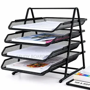 4 Racks Office Document Organizer—metal Mesh