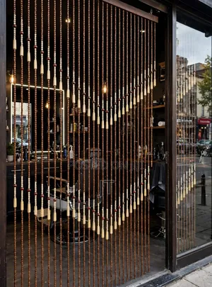 Wooden Beads Salon Curtain 
Big Beads (Size 100cm ×180cm)