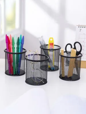 Metal Mesh Office Desk Pen Stand