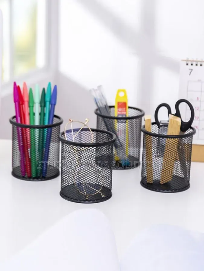 Metal Mesh Office Desk Pen Stand