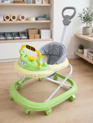 Green and White Multi-Function Baby Walker