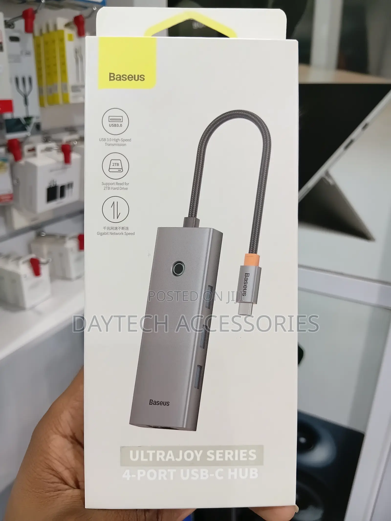 Baseus UltraJoy Series 4-in-1 USB-C Hub to USB 3.0 Extention - Grey