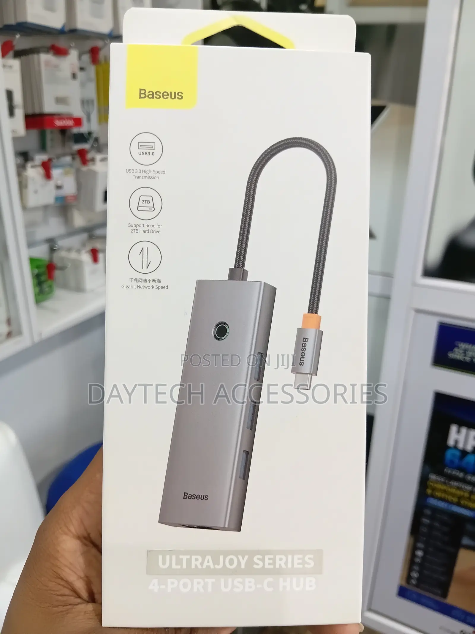 Baseus UltraJoy Series 4-in-1 USB-C Hub to USB 3.0 Extention - Grey