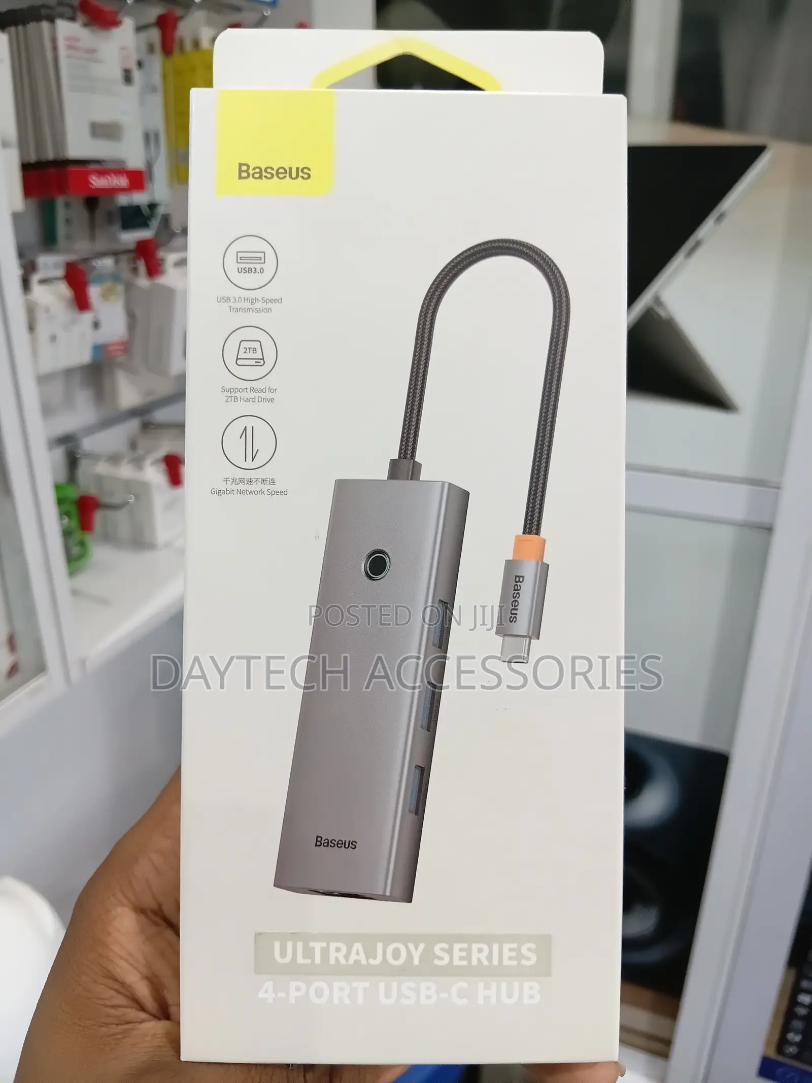Baseus UltraJoy Series 4-in-1 USB-C Hub to USB 3.0 Extention - Grey