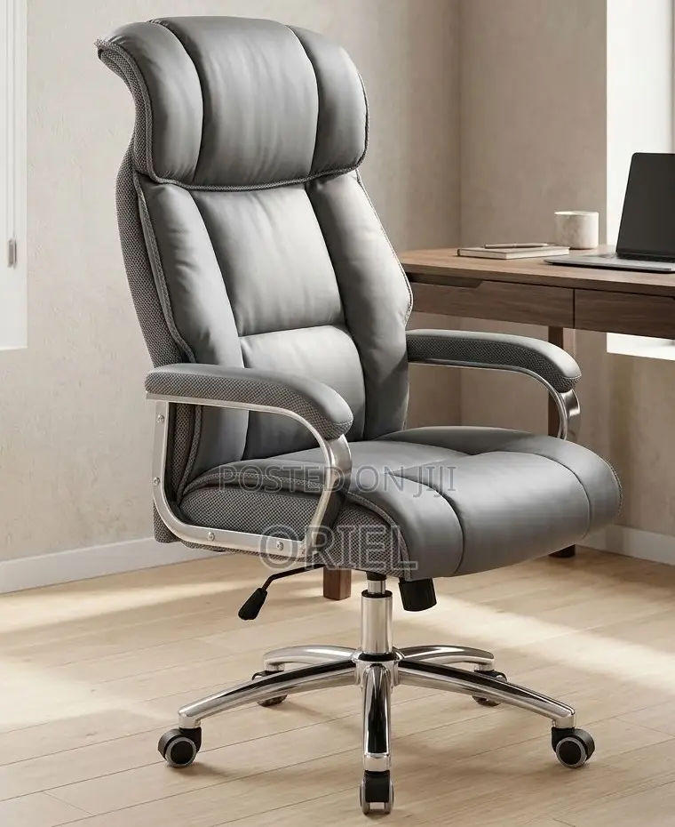 Grey Adjustable Executive Office Chair – Modern Ergonomic Desk Seat
