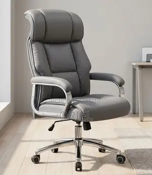 Grey Adjustable Executive Office Chair – Modern Ergonomic Desk Seat
