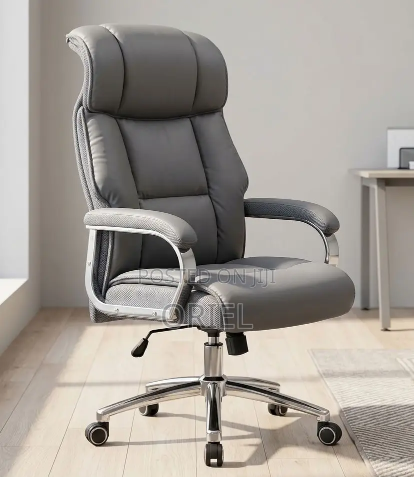 Grey Adjustable Executive Office Chair – Modern Ergonomic Desk Seat