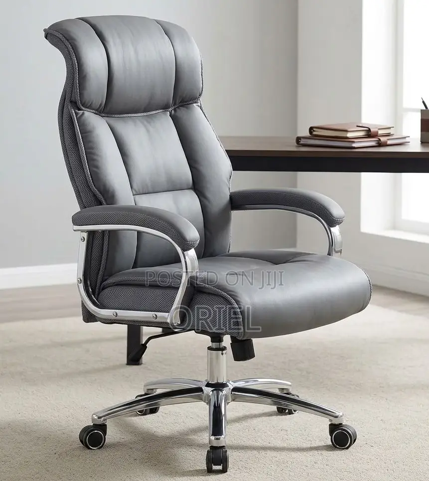 Grey Adjustable Executive Office Chair – Modern Ergonomic Desk Seat