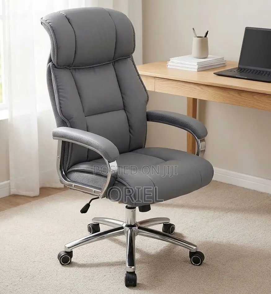 Grey Adjustable Executive Office Chair – Modern Ergonomic Desk Seat