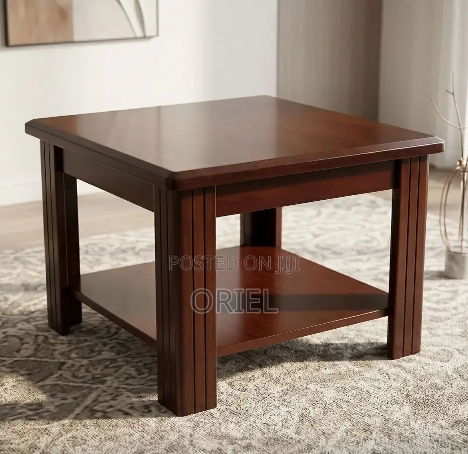 Square Solid Timber Living Room Table – Modern Wooden Coffee Table