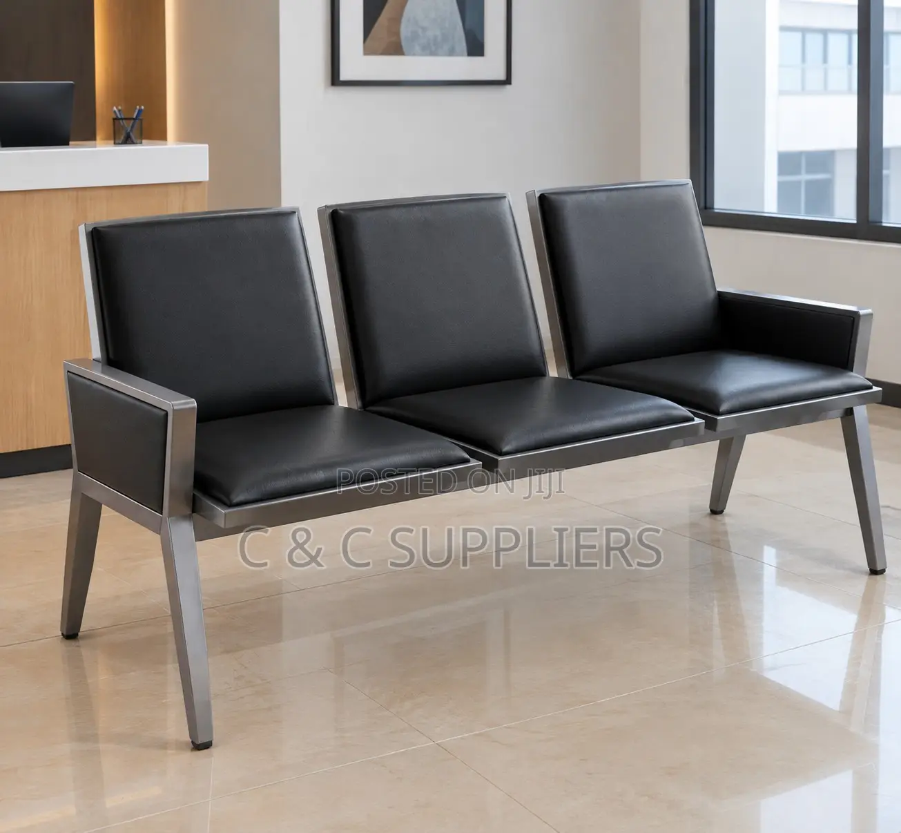 Modern 3-Link Arm Waiting Bench