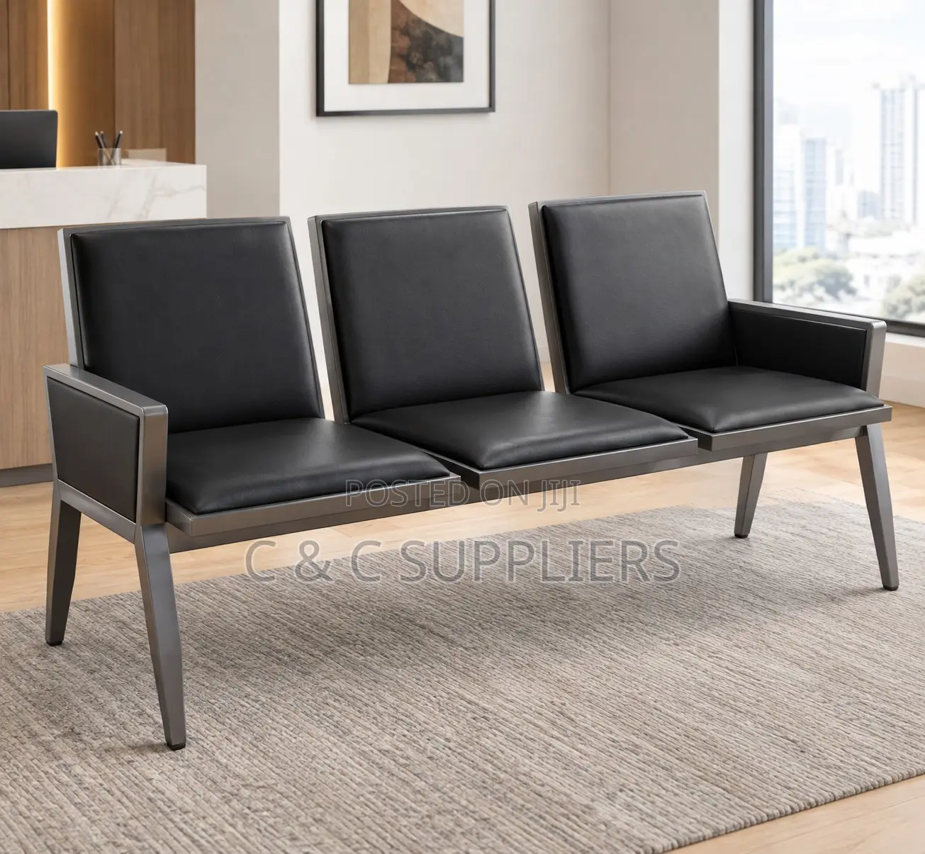Modern 3-Link Arm Waiting Bench