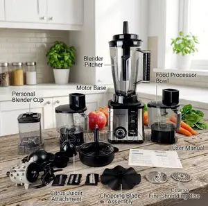 BARDEFU 6-in-1 Stainless Steel Multipurpose Blender & Food Processor