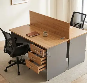 Compact 2-Person Wooden Workstation – Space-Saving Office Desk Kenya