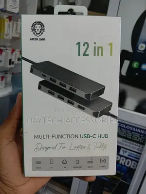 Green Lion 12-in-1 Multi-Function USB-C Hub - Grey.