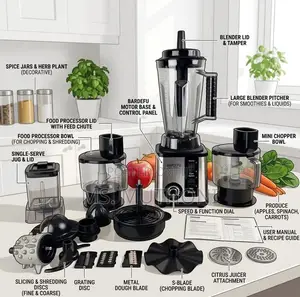 9500W Heavy Duty 8-in-1 Juicer & Blender Combo (4.0L Capacity)