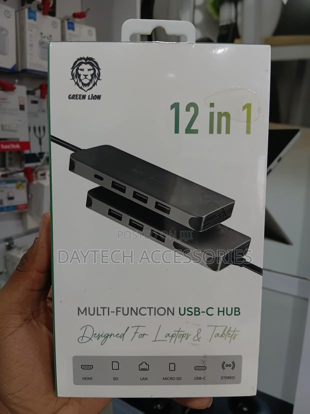Green Lion 12-in-1 Multi-Function USB-C Hub Docking Station. - main view