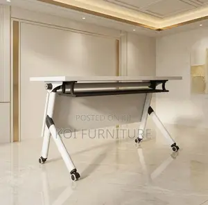 Office Desk; 1.2 Meter White Training Foldable Meeting Table