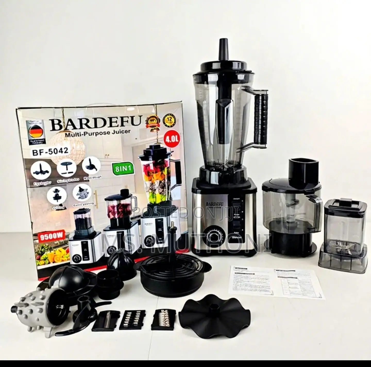 Heavy Duty 8-in-1 Kitchen Machine (9500W Motor | 4.0L Large Jar)