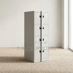 4-Drawer Metal Cabinet With Bar