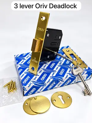 3 Lever Deadlock Door Lock Brass Oriv