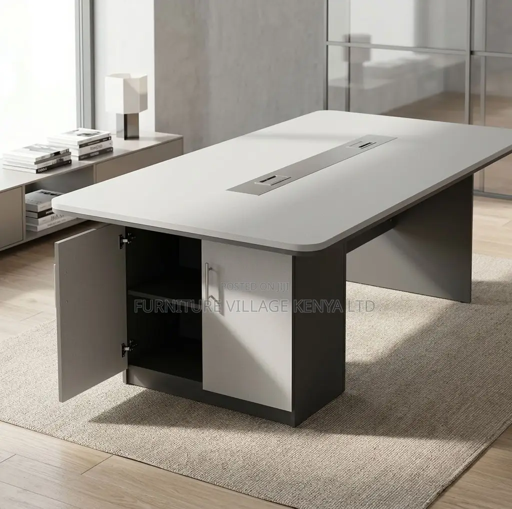 Boardroom Table; 2.4 M Gray Executive Modern Boardroom Table