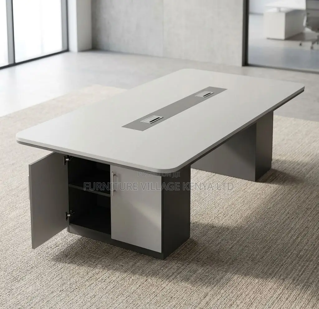 Boardroom Table; 2.4 M Gray Executive Modern Boardroom Table