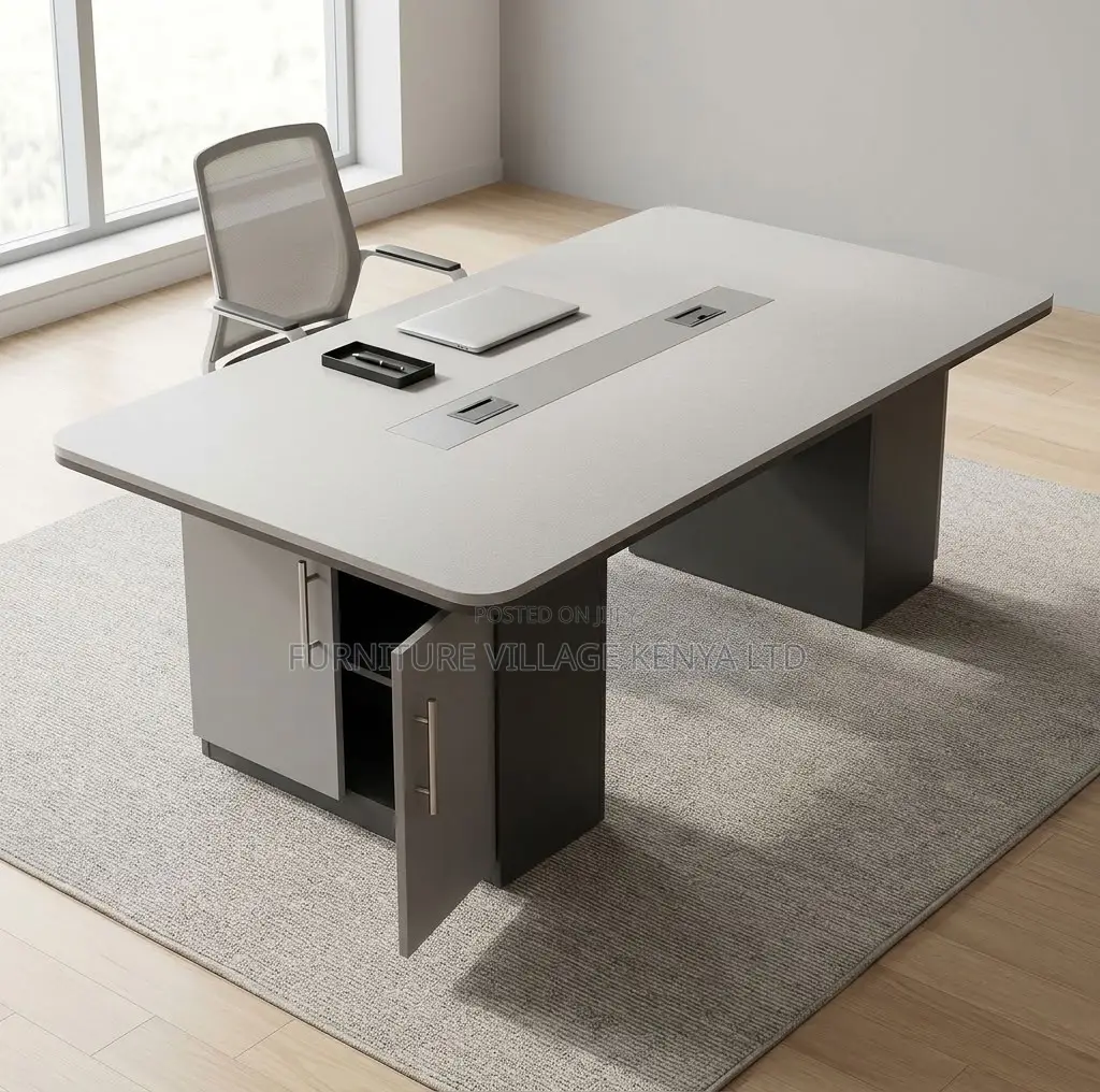 Boardroom Table; 2.4 M Gray Executive Modern Boardroom Table