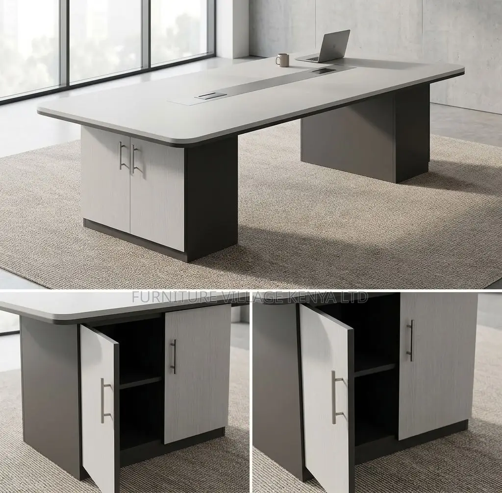 Boardroom Table; 2.4 M Gray Executive Modern Boardroom Table