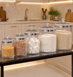 5-Piece Acrylic Storage Canister Set (2.2L, 3.8L, 6.5L, 11L, and 18L)