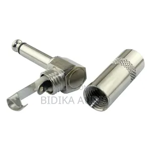 90 Degree Jack Solder Connector Metal 6.35mm Plug Right