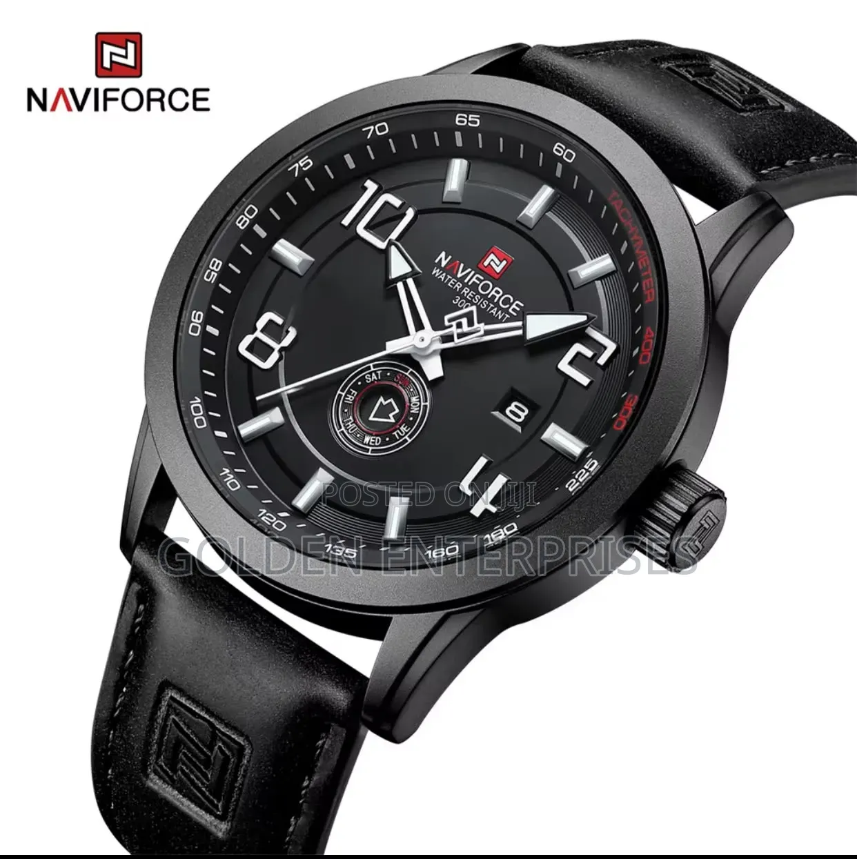 Waterproof Quartz Wristwatch With Leather Strap