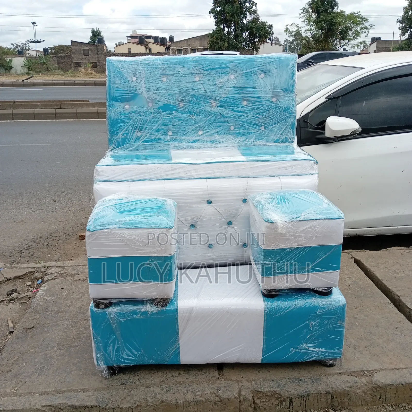 Light Blue and White Pedicure Seat