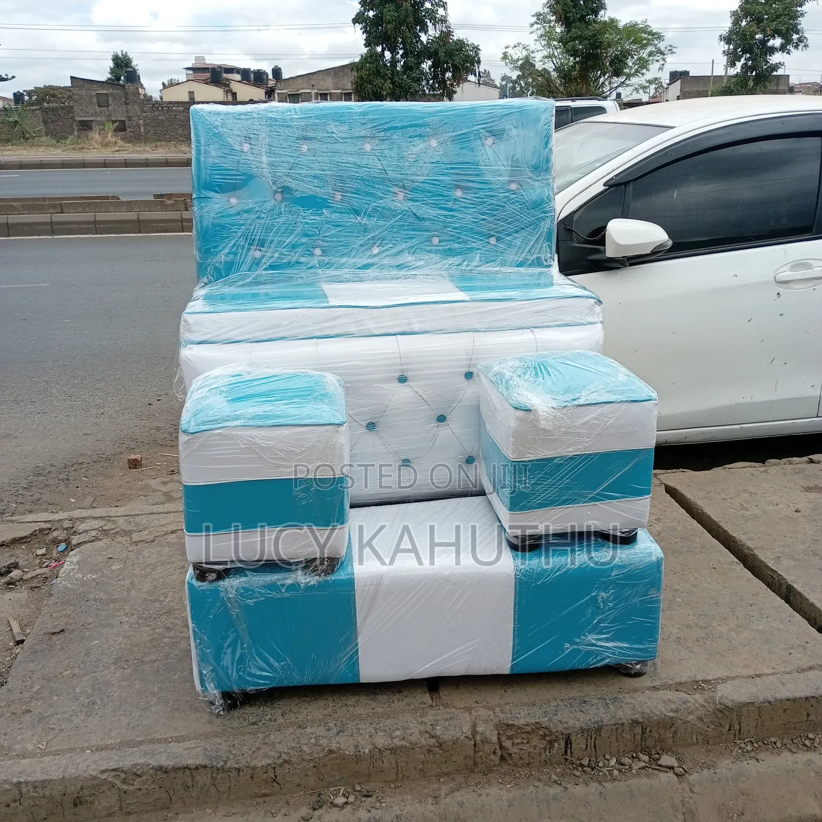 Light Blue and White Pedicure Seat