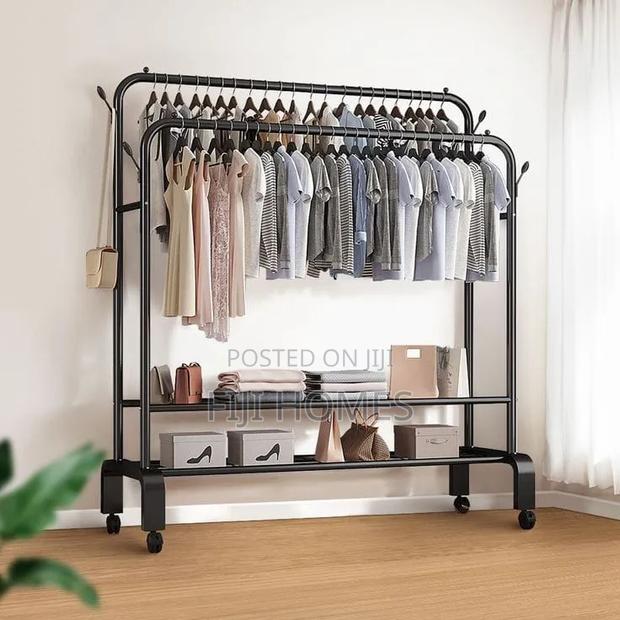 Heavy-Duty Double Rail Clothes Rack - main view
