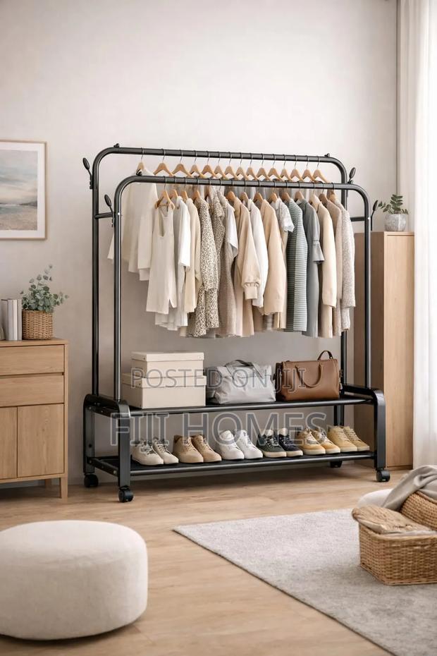 Heavy-Duty Double Rail Clothes Rack - thumbnail 4