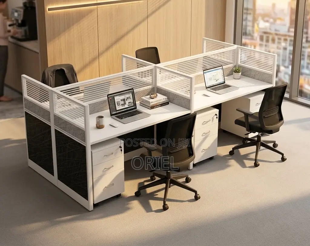 Office Workstation : Modular 4-Way Workstation