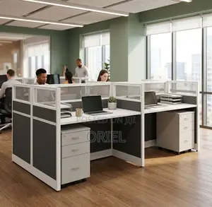 Office Workstation : Modular 4-Way Workstation