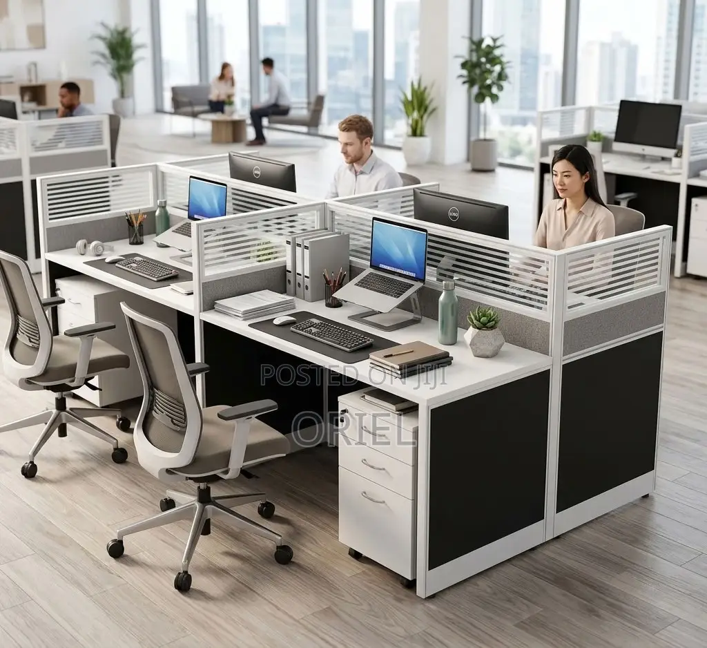 Office Workstation : Modular 4-Way Workstation