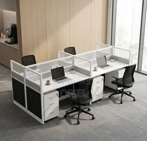 Office Workstation : Modular 4-Way Workstation