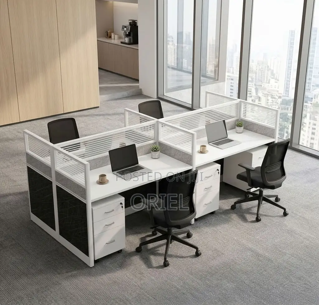 Office Workstation : Modular 4-Way Workstation