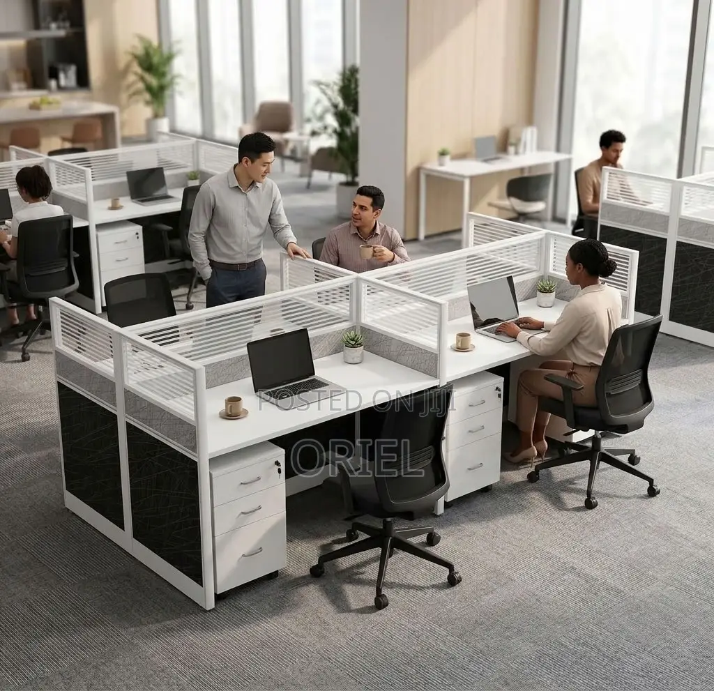 Office Workstation : Modular 4-Way Workstation