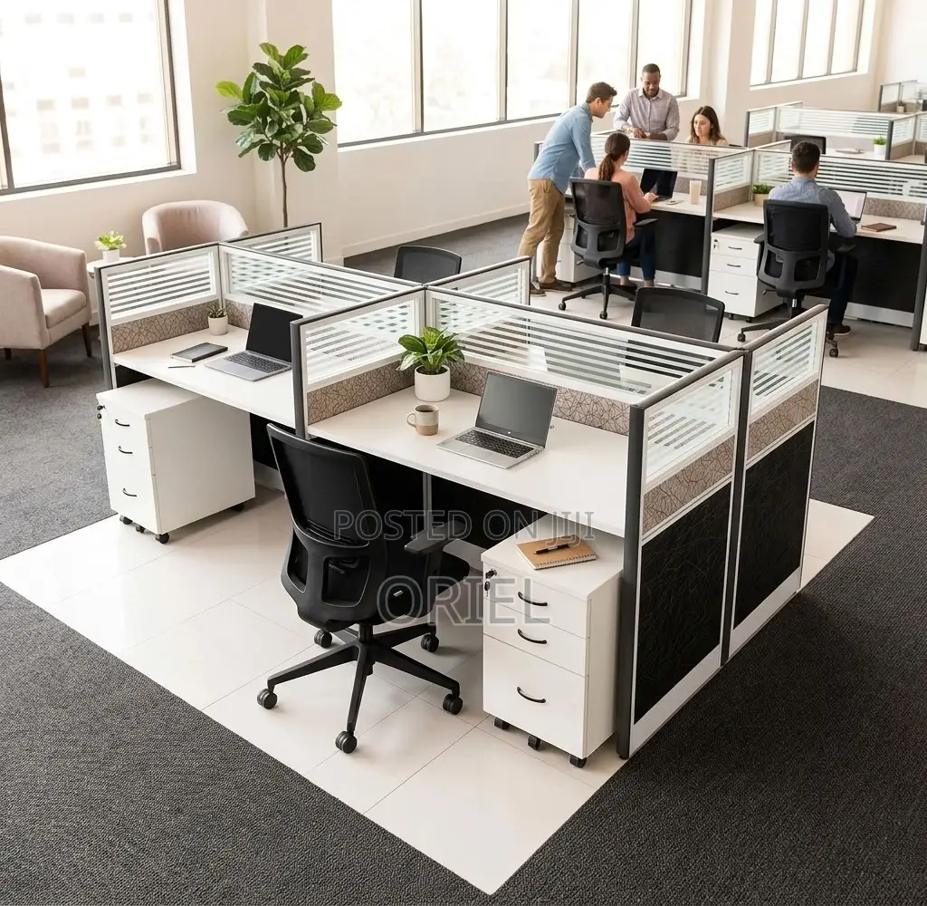 Office Workstation : Modular 4-Way Workstation
