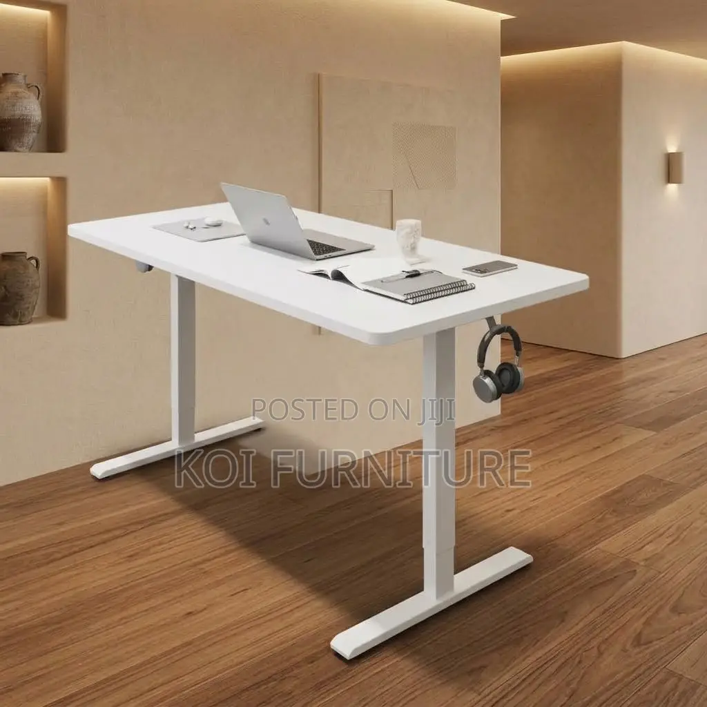 Office Desk; Adjustable 1200MM Ergonomic White Computer Desk