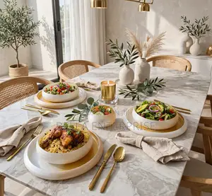 CHAMPAGNE GOLD SWIRL DINNER SET Premium Luxury Ombre Dinner Set