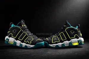 Nike Uptempo Black Volt Geode Teal Sneakers