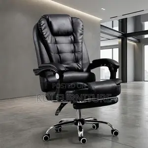 Office Chairs; Executive Leather Office Seat With Foldable Footrest