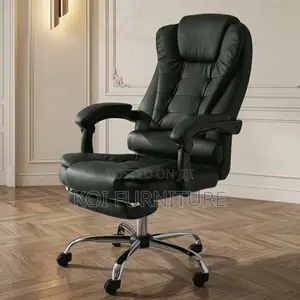 Office Chairs; Executive Leather Office Seat With Foldable Footrest